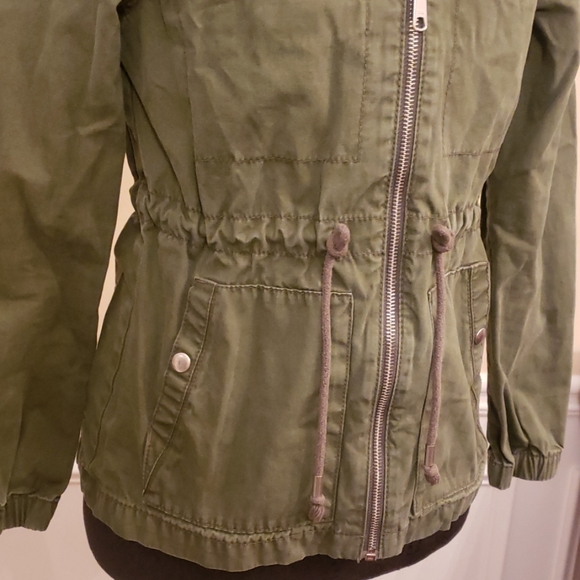 Army Green Trendy Combat style casual Jacket EUC - Picture 3 of 8
